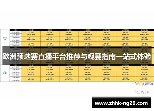 欧洲预选赛直播平台推荐与观赛指南一站式体验